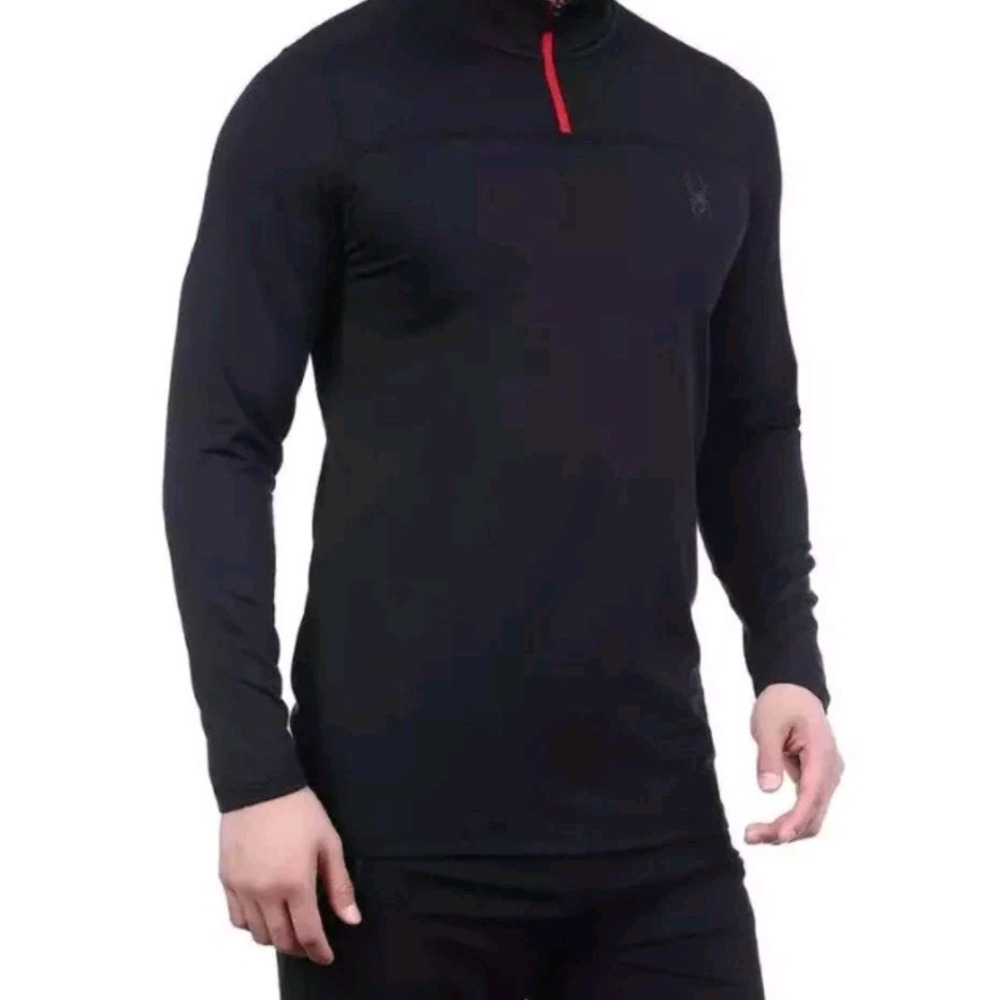 Spyder Active Men's Performance ¼ Zip Top,‎ Color: Black Size: Large NWT